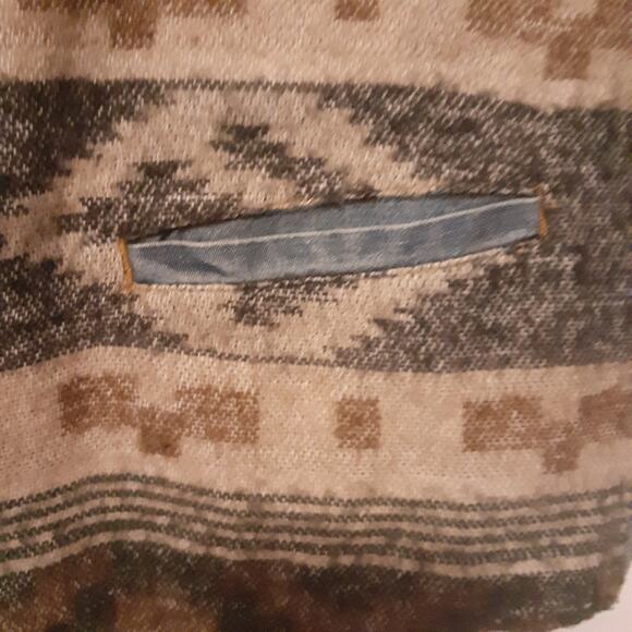 Vtg 90s Arizona Jean Company Denim Blue Vest Western Aztec Boho Mens Size L - Picture 2 of 7